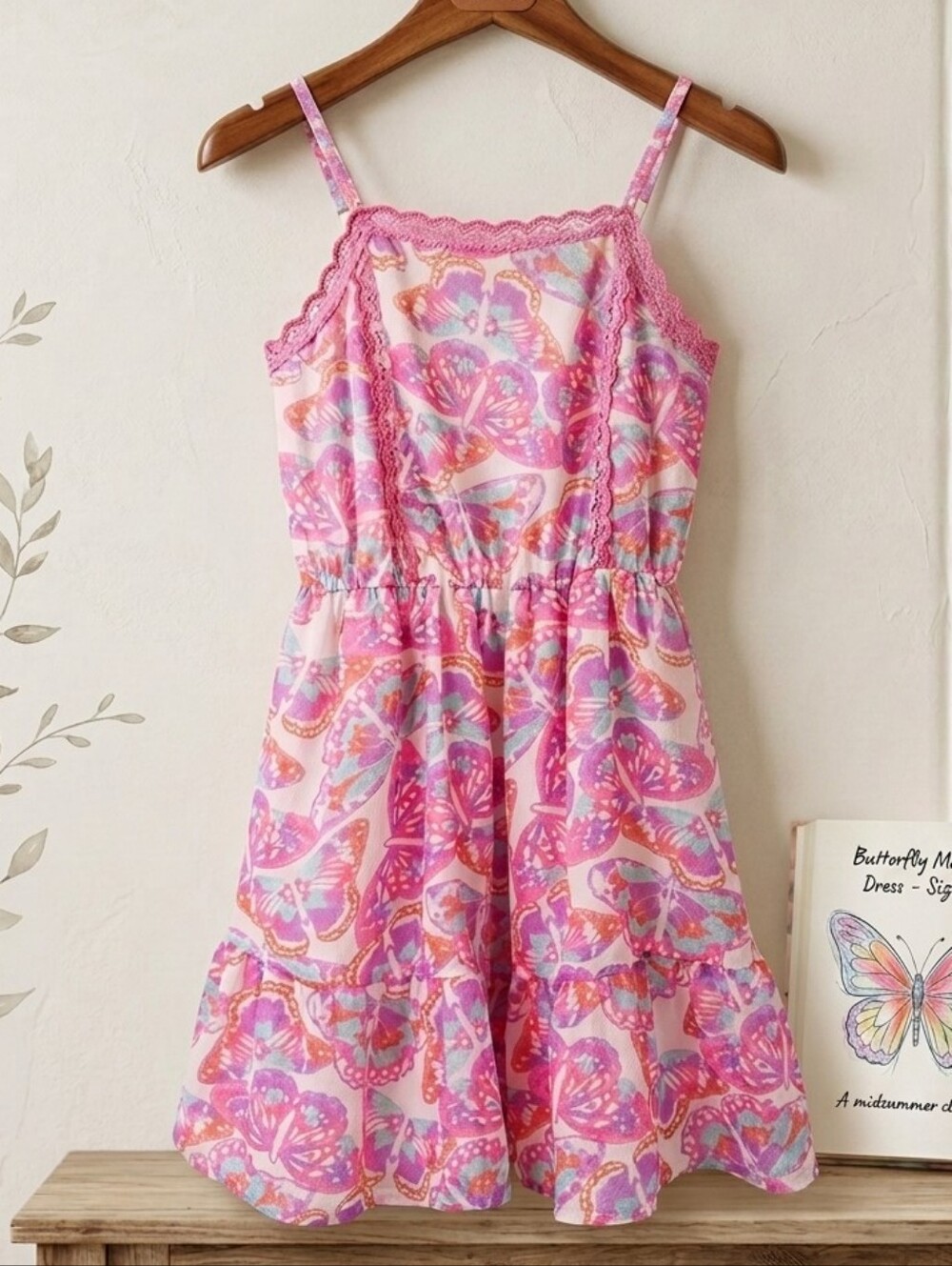 Place Plus Size Girls Pink Butterfly Tunic Top Blouse Shirt Summer Clothes XXL
